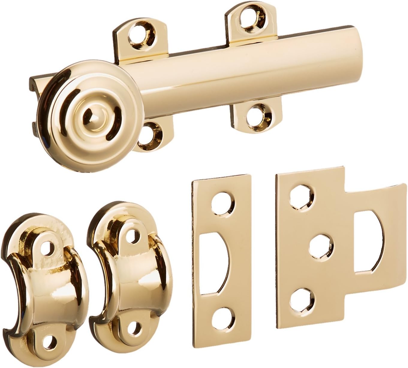 Baldwin 0378003 Surface Bolt, Lifetime Brass Door Chains