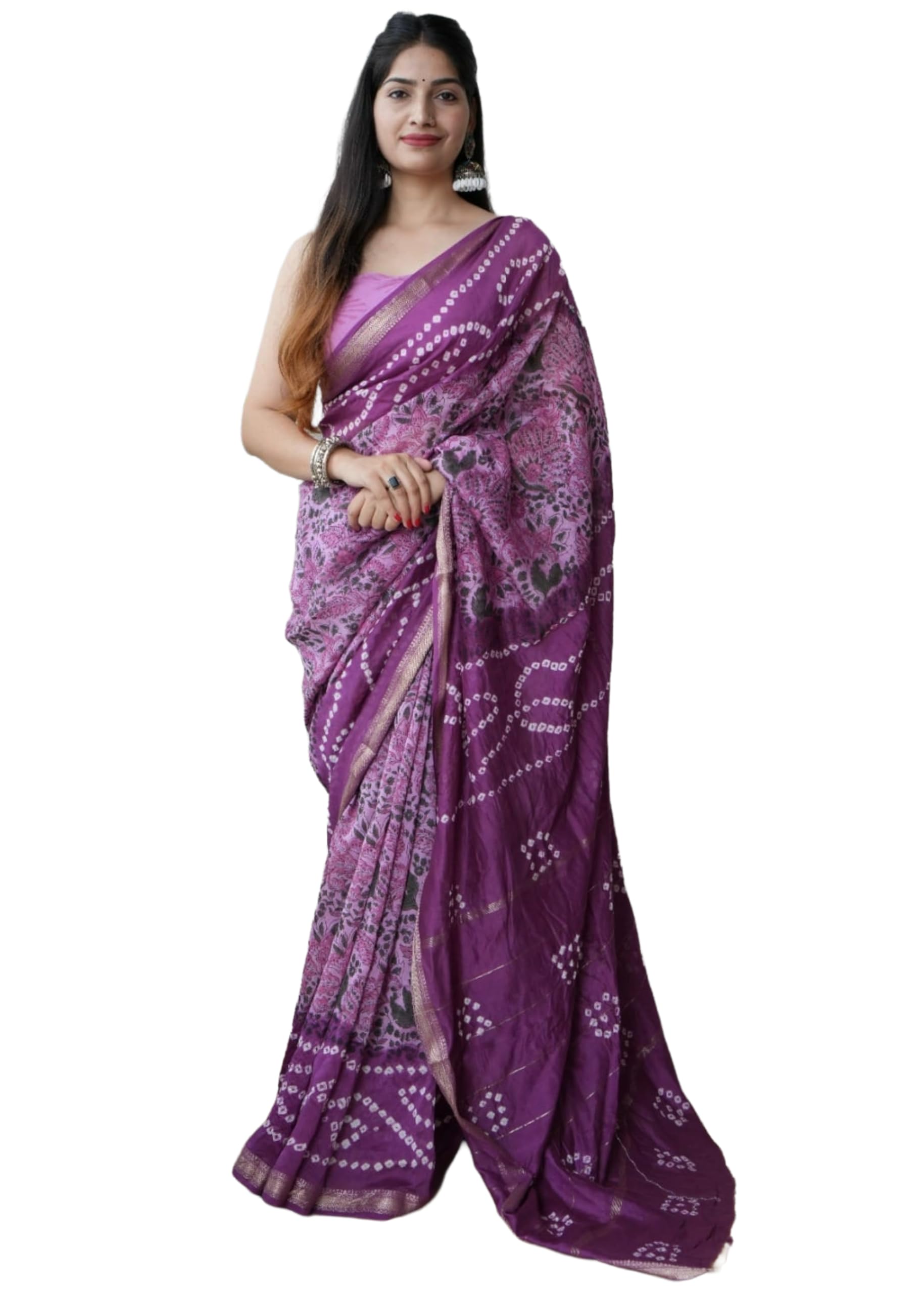 Womens Maheswari Silk Fabric Hand Block Printed Work Casual Wear Saree 16709