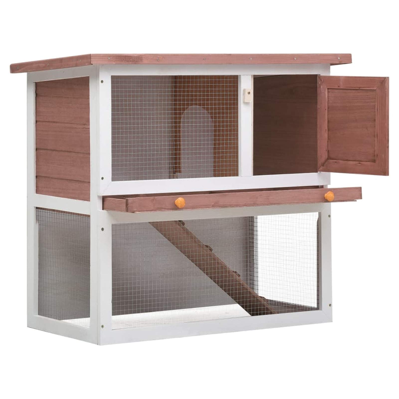Jaula conejera con 1 Puerta, XIAOGUANG Jaula Cobaya, Jaulas para Conejos, Jaula Hamster, Casa Conejo, Casita Conejo, Nido Conejo, Madera marrón