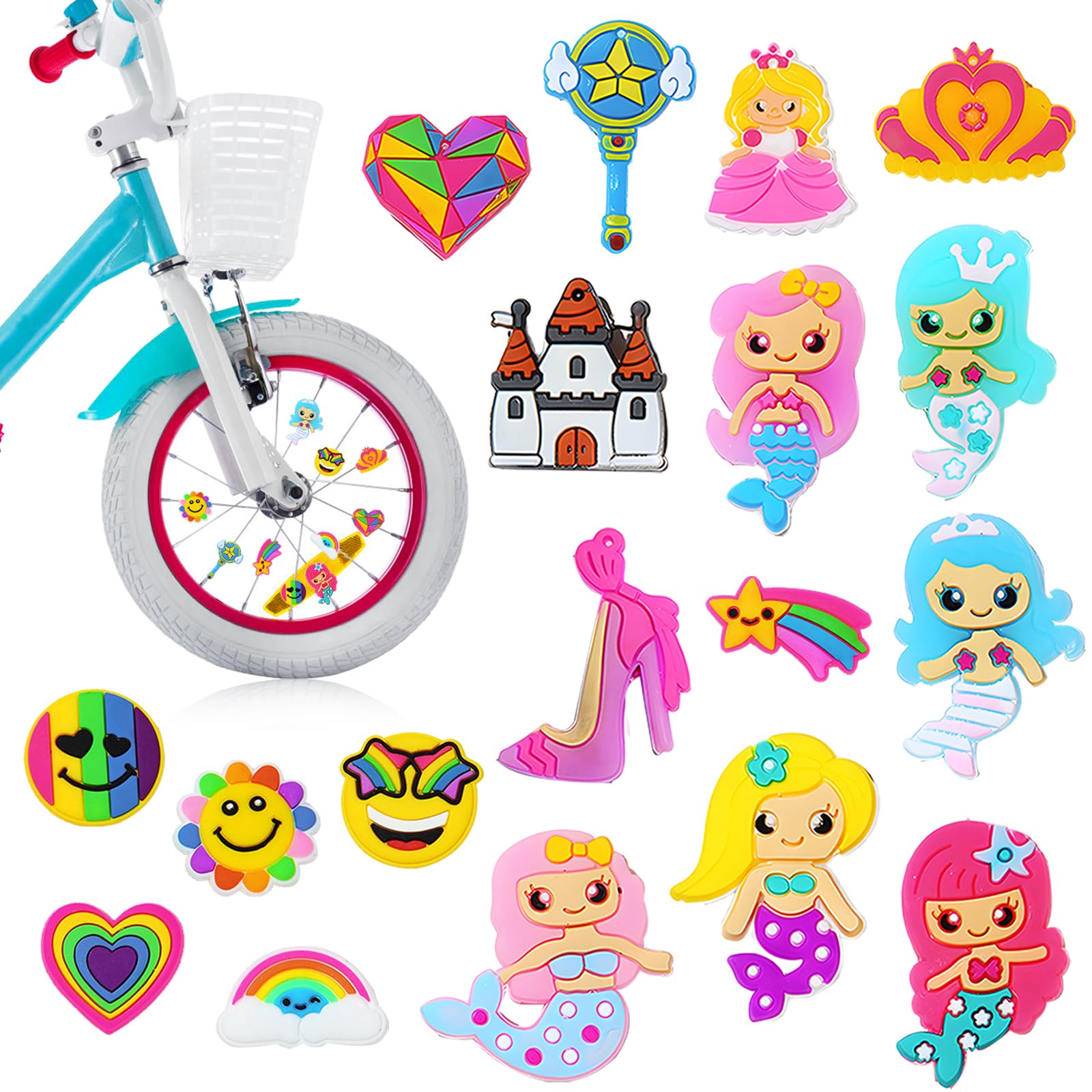 Perles Rayons Vélo Colorés Décoration Velo Enfant 18 Pièces Accessoires Plastique
