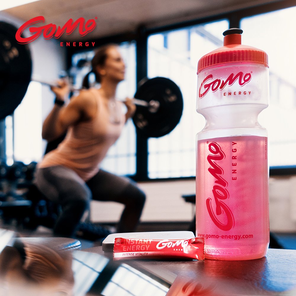 GoMo ENERGY® Bebida Energética sin azúcar deportiva | Fuerte amplificador para el cuerpo y el cerebro | Contra la fatiga física y sicológica| Bebida vegana | INTENSE VITALITY 30 Porciones únicas