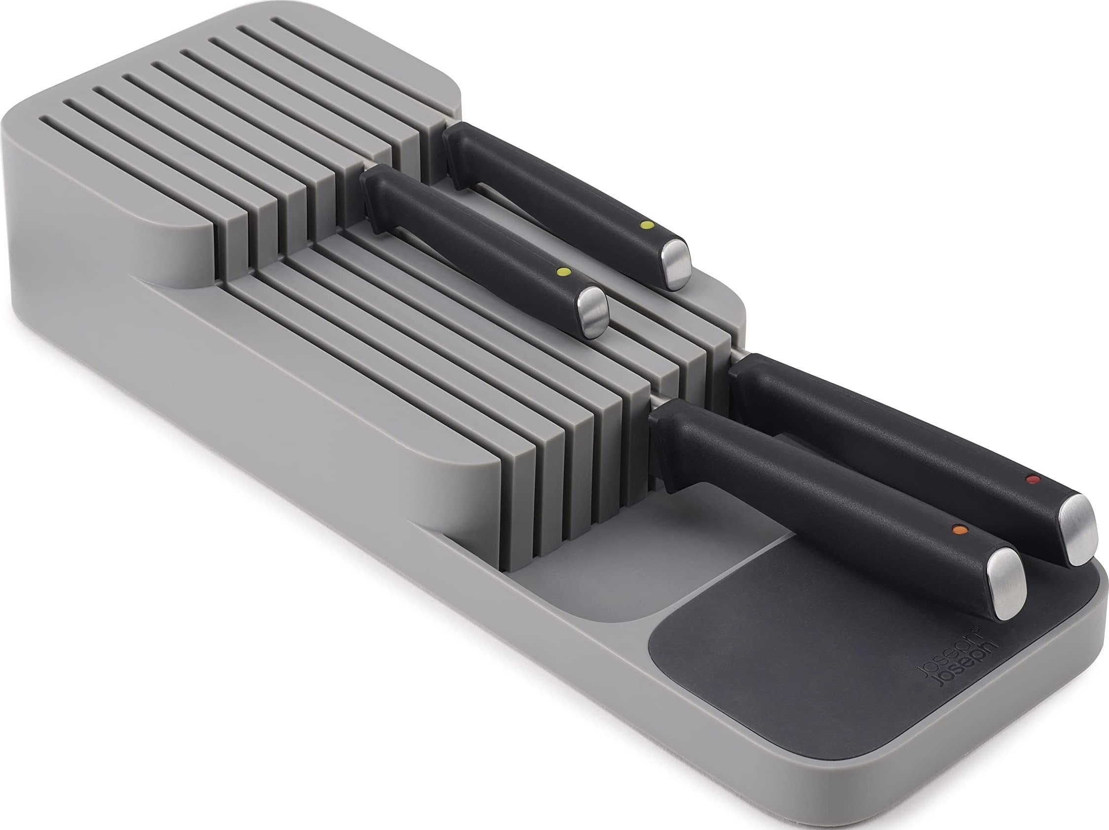 Joseph Joseph Drawer Store Compact 2 Tier Knife Organiser Grey Space Saving