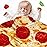 Jorbest Pizza Baby Blanket, 285 GSM Soft Flannel Pizza Swaddle Blanket Funny Gifts for Baby Shower Boys and Girls, Pepperoni Blanket for Toddler Newborn (Red, 36 inches)