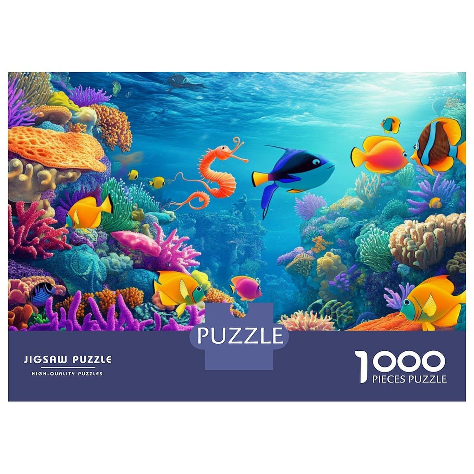 Underwater World Jigsaw Puzzle for Adults 1000 Piece Jigsaw Puzzle Tropical Fish Puzzle Game for Family Paper Leisure Gift 70x50cm/1000pcs