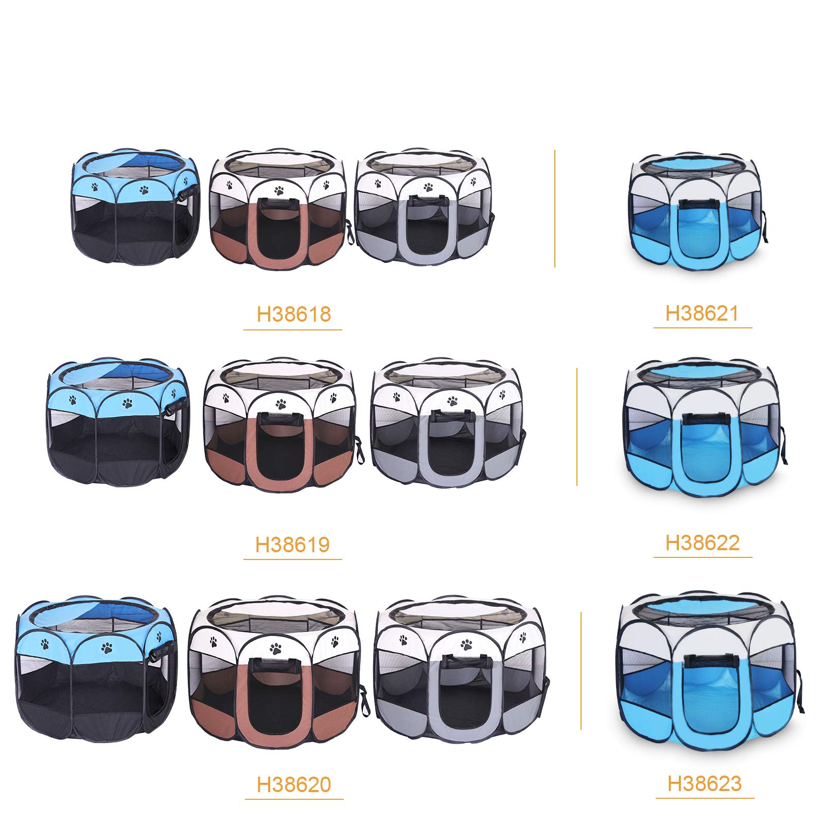 Corralito portátil plegable para mascotas, para gatos, perros, malla de PVC, viajes, camping, uso en interiores, ejercicio, caseta, parque infantil, funda de transporte