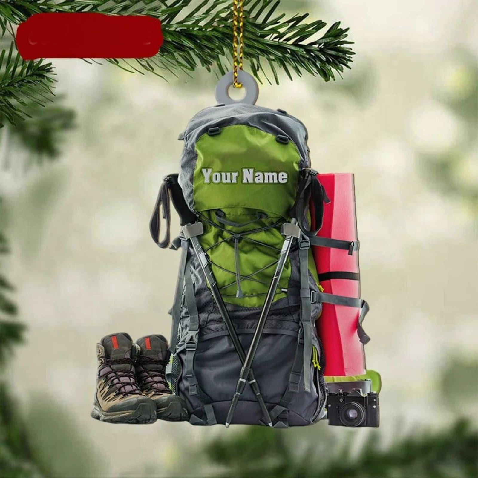Luckluccy Style Personalized Hiking Acrylic Ornament Christmas New,Hiking Lovers Christmas Ornament,Camping Lover Gift,Keepsake Gift For Camper,Gift For Hiking Club