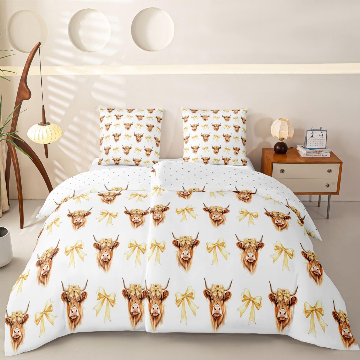 Homewish Kawaii Hochland Rind Bettwäsche 135x200 Set 4teilig