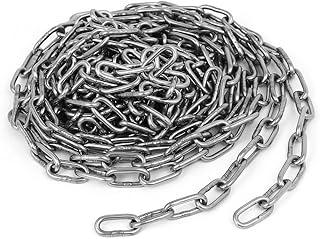 Aexit Pet Training Material Handling Products Clothes Hanging 304 Stainless Steel Coil Chain Silver Coil Chains Tone M2x11.5Ft