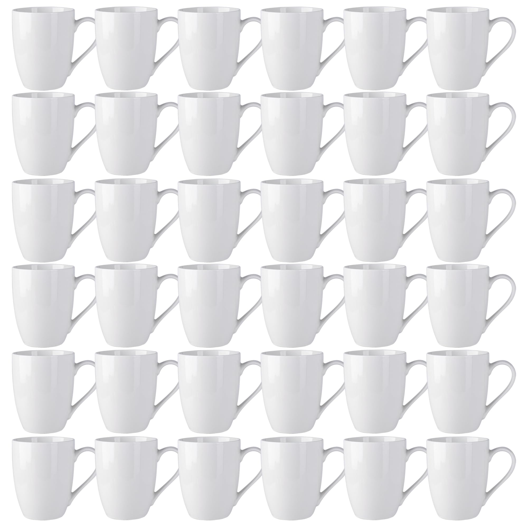 AmorArc 12oz Off White Coffee Mugs Set of 36, Ceramic Coffee Mugs with Large Handle for Man, Woman, Light Weight Coffee Mugs Set for Latte/Cappuccino/Cocoa/Milk, Dishwasher & Microwave Safe, 36Pcs
