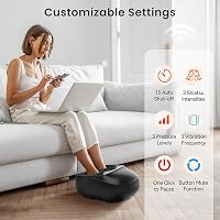 COMFIER Elektromos Lábmasszírozó Készülék Melegítő Funkcióval - 3D Gyúró Masszázs, Légkompresszió, 3 Intenzitási Szint, 46-os Lábméretig 3