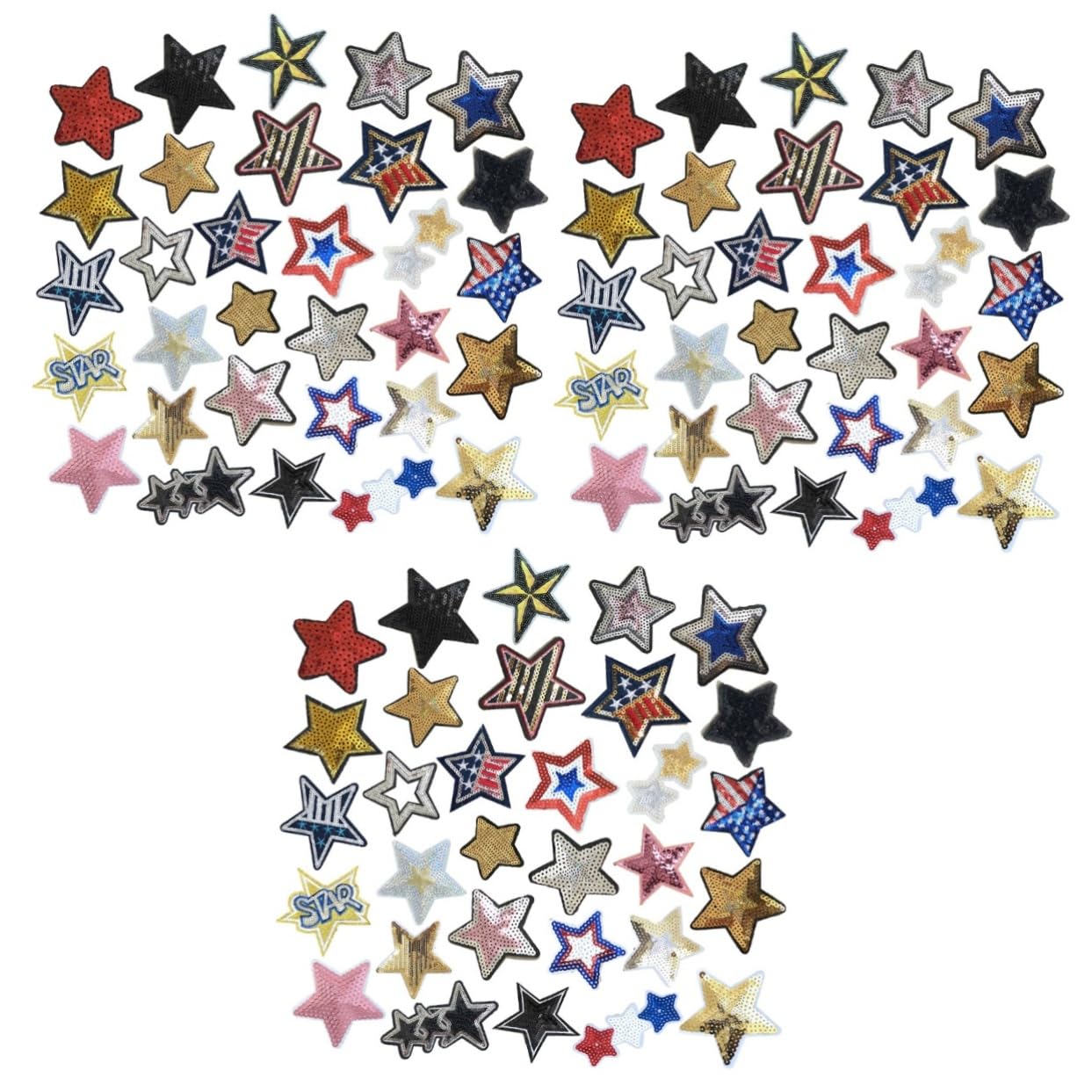 93pezzi Toppe Adesive Paillettes Per Abbigliamento Jeans Borse e Applicazioni Decorative Auto-adesive