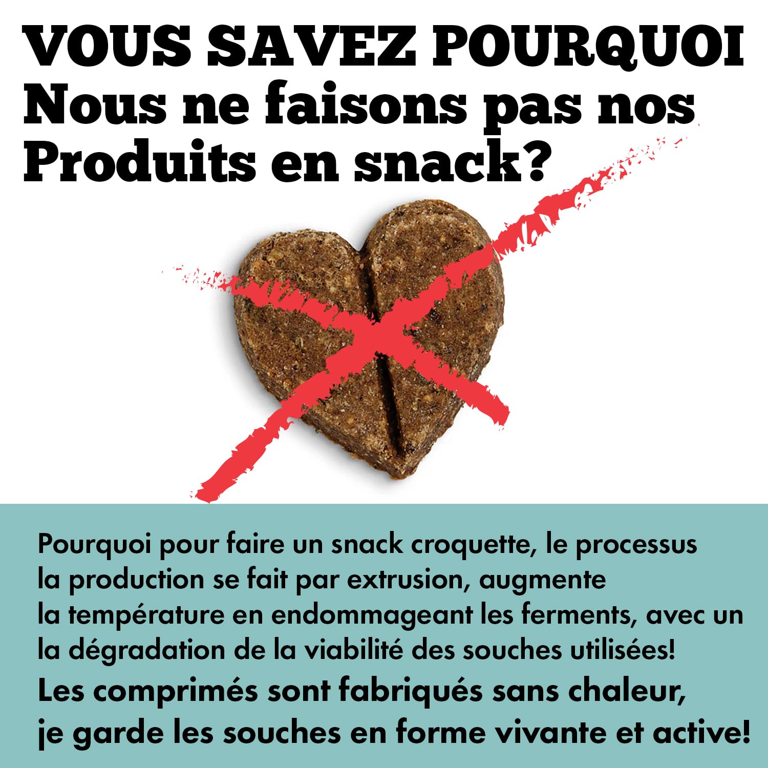 MyPetPrime Ferments Lactiques Chien 6,5M UFC - 60 CPR Probiotiques - Formule Vétérinaire - Système Digestif, Système Immunitaire, Antioxydant.
