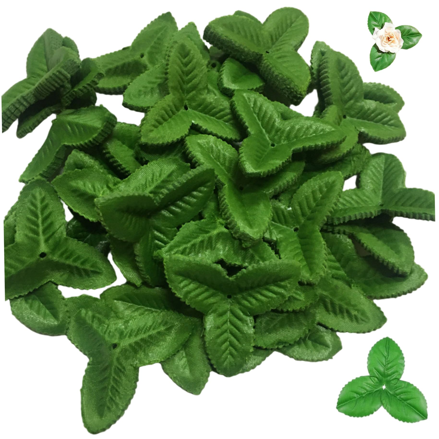 CAKEEYUM 200 Pcs Artificial Leaves for Crafts Realistic Green Leaves for Bouquets Wedding & Party Decor DIY Floral Arrangements Artificial, for Crafts, Faux, Green Fl