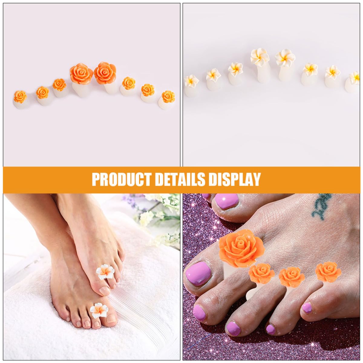 Separatore Dita Piedi in Silicone 16 Pezzi per Pedicure Durevole e Antipolvere, Strumento Comodo per Manicure e Cura Unghie a Casa o Salone
