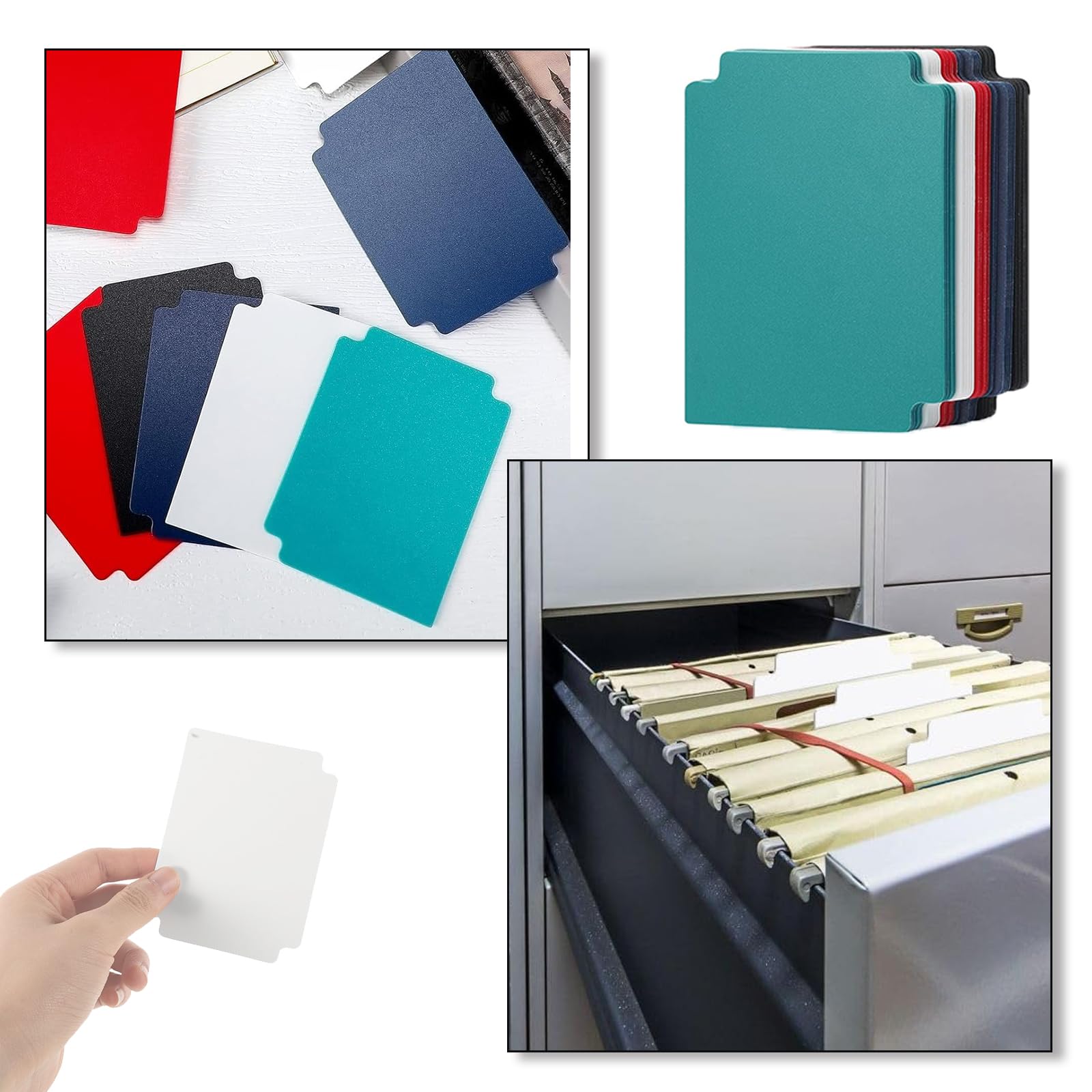 Divisori per Carte Multicolori 70x95 mm Plastica 100 Pezzi con Pennarelli