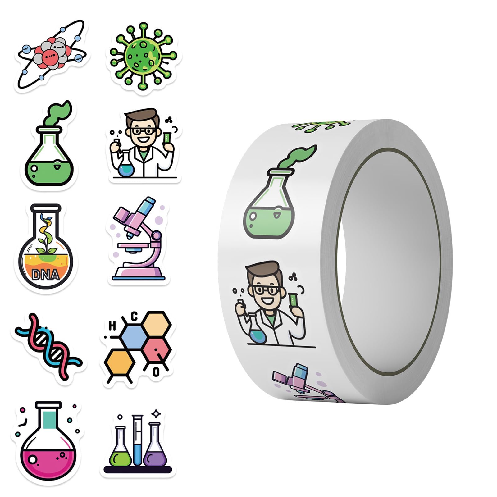 Cartoon Chemistry Experiment Stickers for Journals DIYer Craft Scrapbooking Supplies PVC Waterproof Decoration Waterproof Chemistry Decals