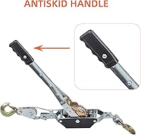 Vista 2 de Cabrestante manual de 4 toneladas con 2 ganchos de acero, herramienta de tracción de cadena con doble engranaje, herramienta de rátchet