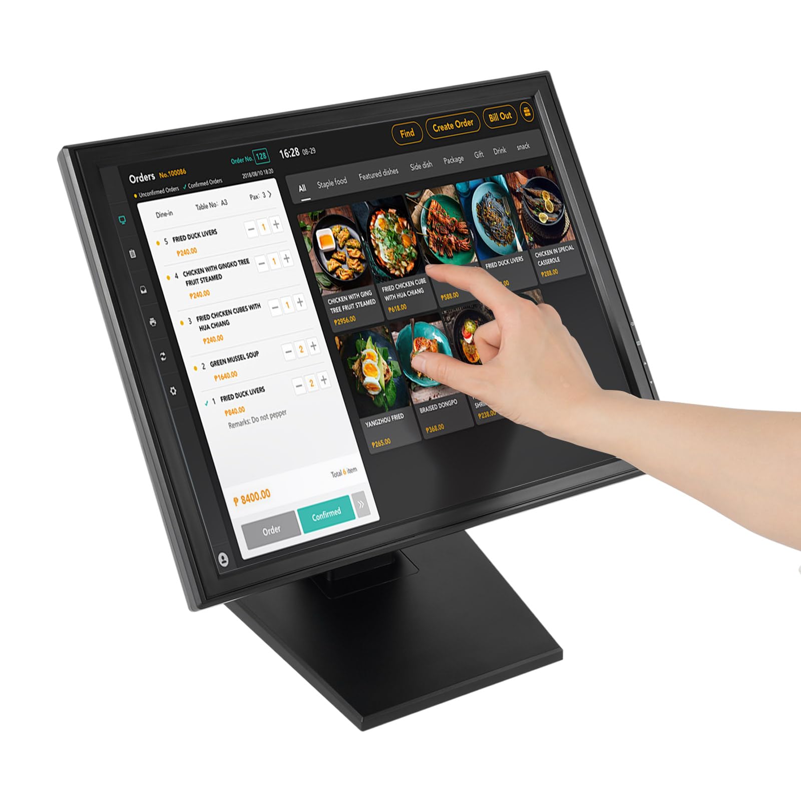 Écran Tactile 17 Pouces 4:3 Moniteur LCD Tactile POS, Écran Tactile Industriel 1280X1024 43Cm, 5Ms 300Cd/㎡ 160° pour Vente Au Détail Caisse Automatisation Surveillance Médical