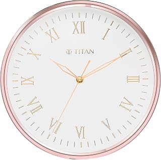 Titan Contemporary Wall Clock with Soft White Finish, Roman Numeral Dial, Silent Sweep, Model W0001PA03 | 30 cm x 30 cm x ... Price In India
