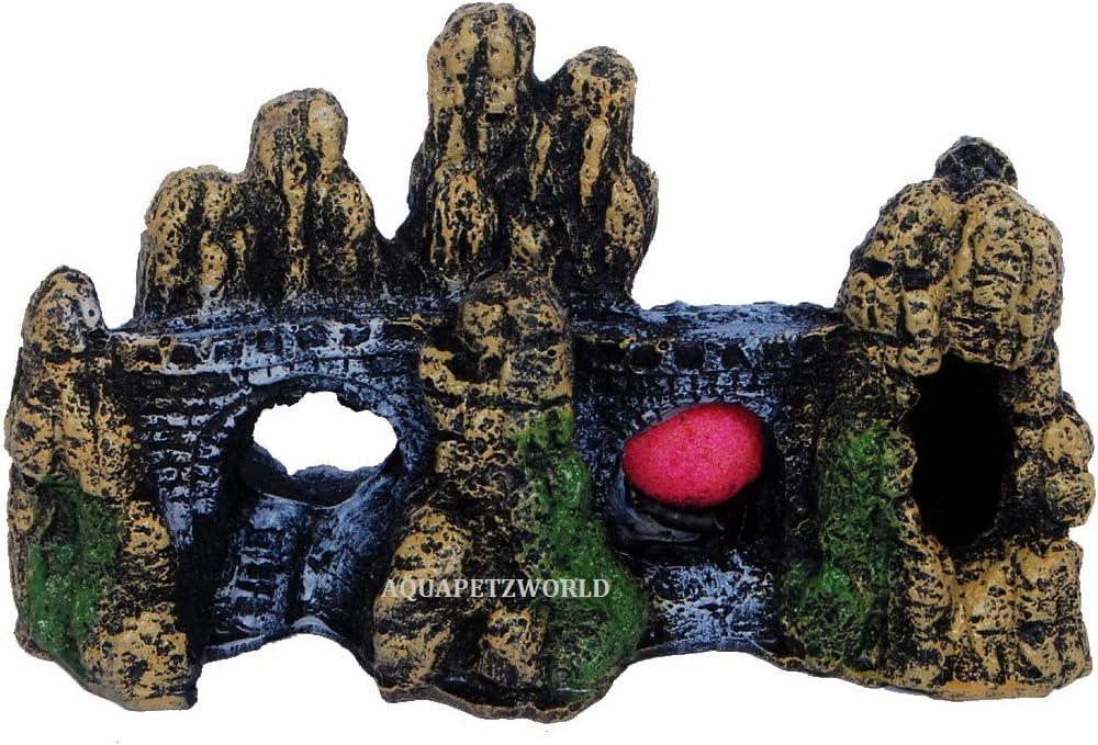 AQUAPETZWORLD Aquarium Landscaping Decorative Small Bridge Aquarium Equipment Accessories for Fish Tank(17x7x10cm)