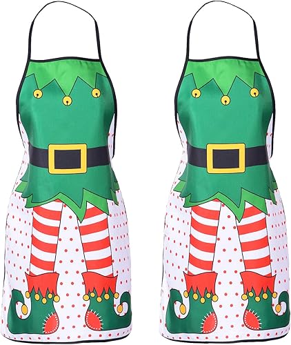 DearHouse Delantal de Navidad, Paquete de 2 delantales