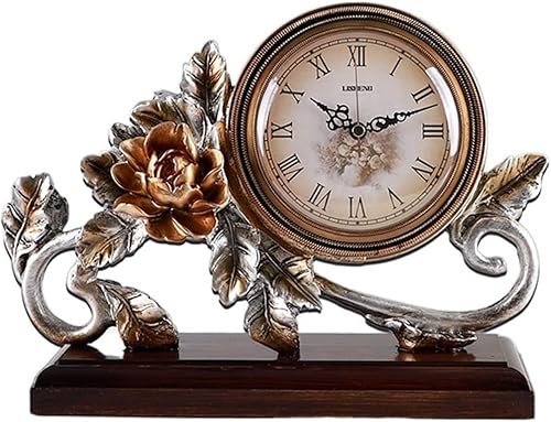 Reloj de mesa estilo europeo vintage, reloj de escritorio, para sala de estar, adornos, hogar, estudio, TV, gabinete, decoración, escritorio, reloj