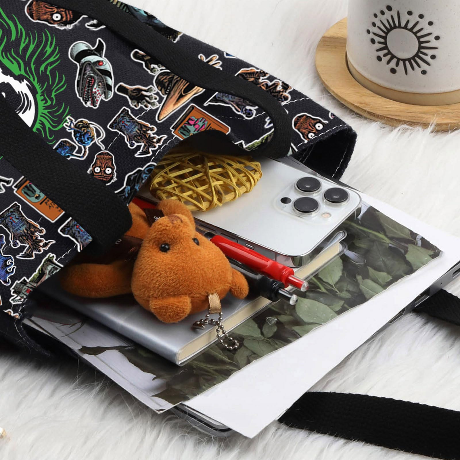 LEVLO Ghost & Lydia Deetz Cosmetic Bag Adam And Barbara Fans Gift The Whole Being Dead Thing Juice Lydia Zipper Pouch Bag Charles & Delia Fans Merchandise - Image 3