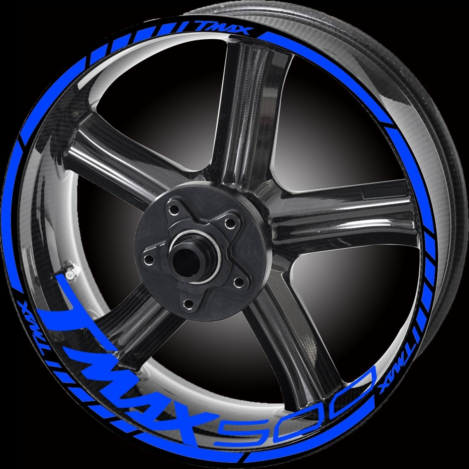Reflective for Yamaha Tmax 530 500 560 Tmax530 Tmax500 Motorcycle Stickers Kit Wheel Rim Decals(Color9)