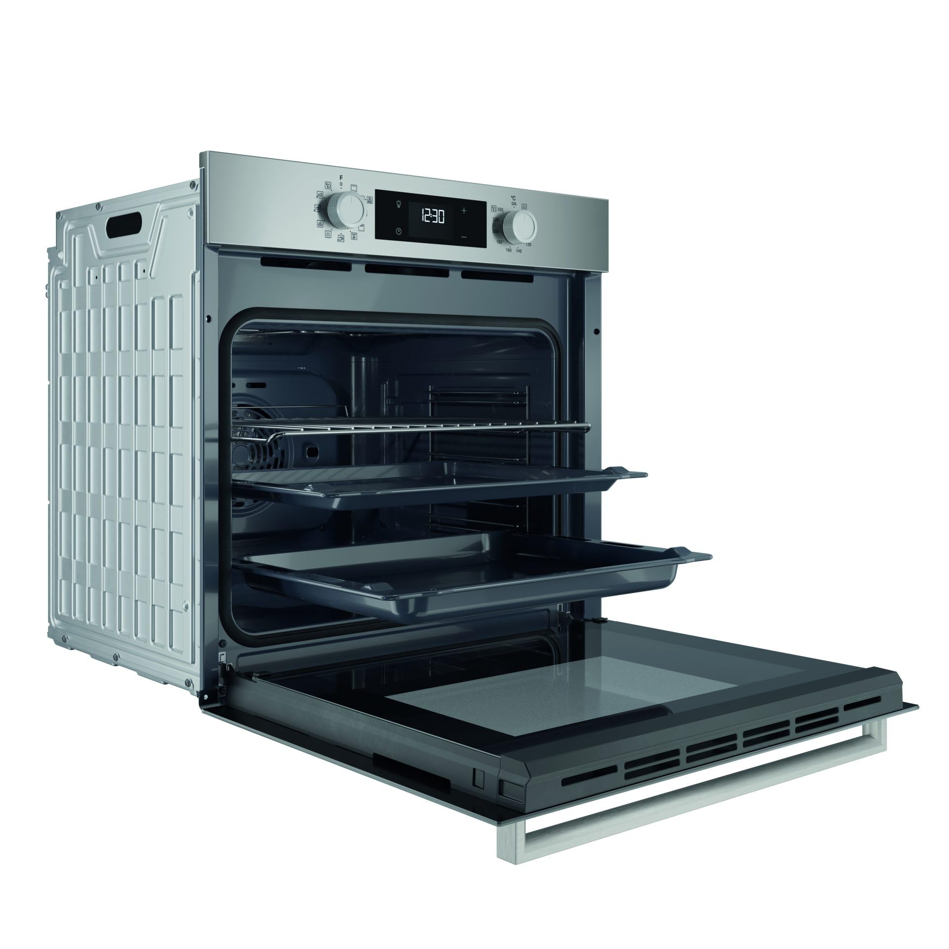 Hotpoint Ariston HAO3 K58H X 71 L Nero, Acciaio inox [Classe di efficienza energetica A+]