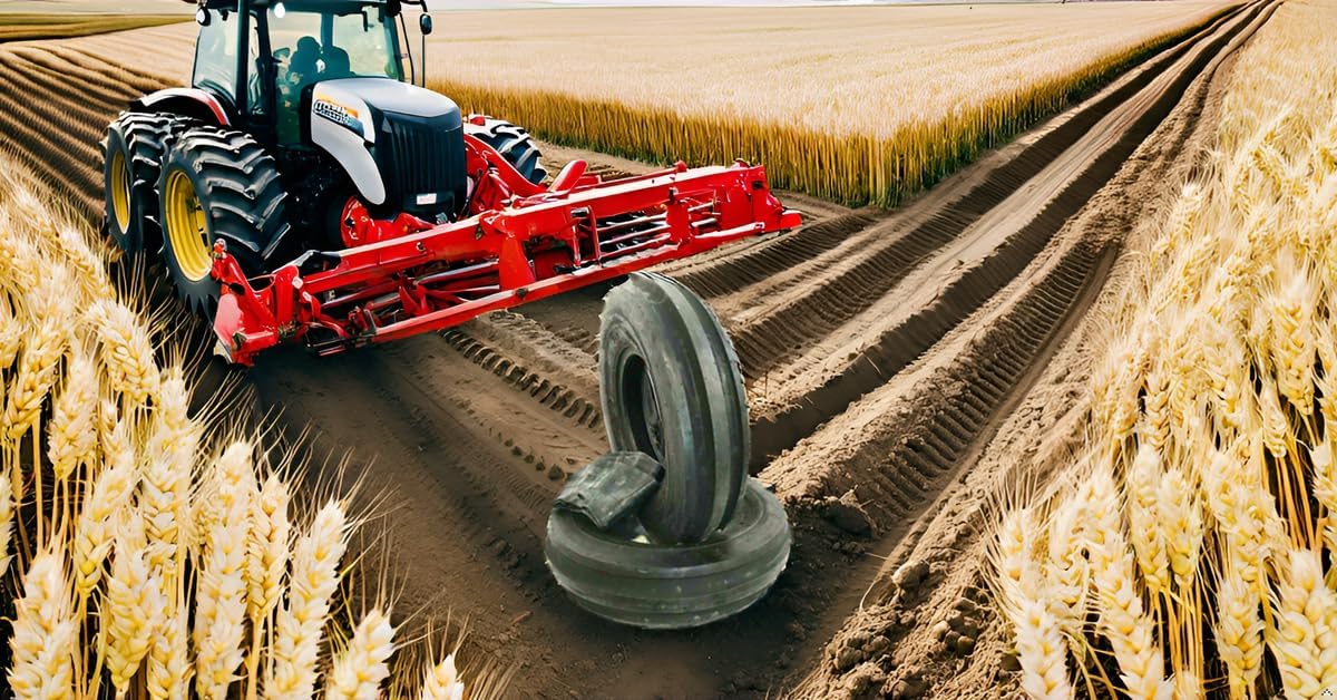 Two 5.00-15 Tri-Rib Front Tractor Tires Heavy Duty with Tubes F2 3-Rib 500x15, Wheels for Superior Control, Stability, and Performance in Farming Operations