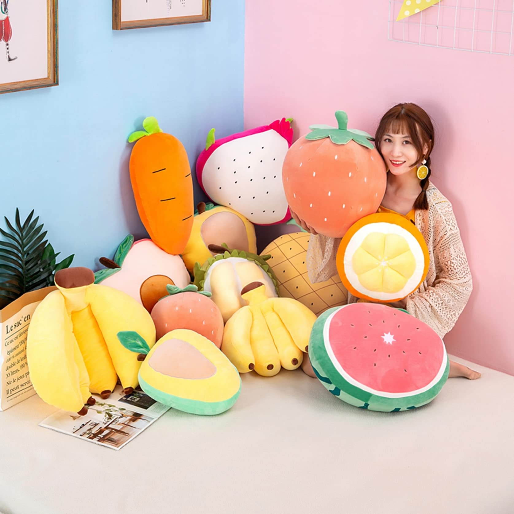Amazon.co.jp: ぬいぐるみ いちご 苺 イチゴ かわいい 50cm フルーツ