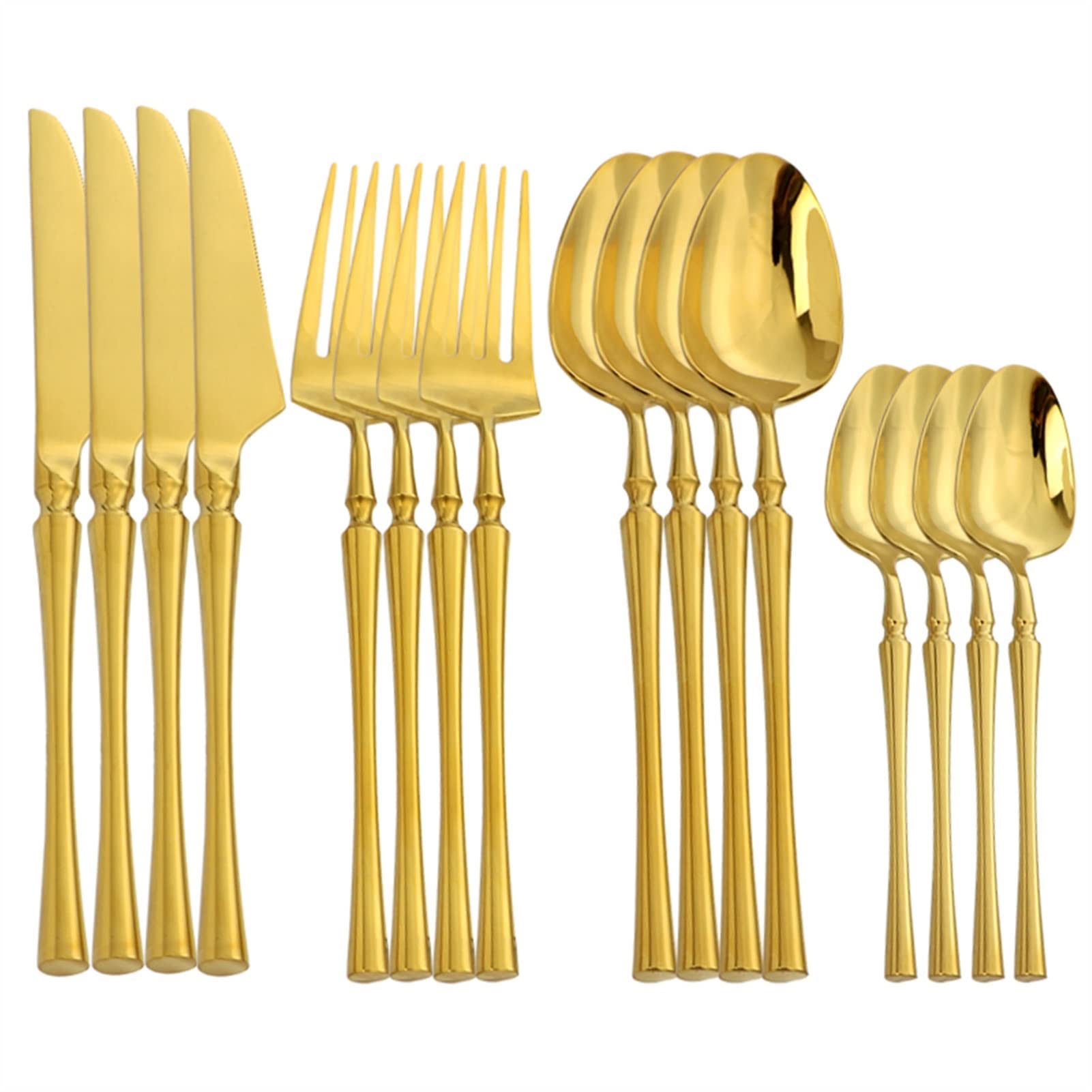 Gabelmesser-Löffel-Set Gold Geschirr Set Glänzend Gespiegelt Besteckset, 18/10 Edelstahl, Geschirr Küchenmesser, Gabel, Teelöffel Besteck Set Rostfreier Stahl (Color : Purple)