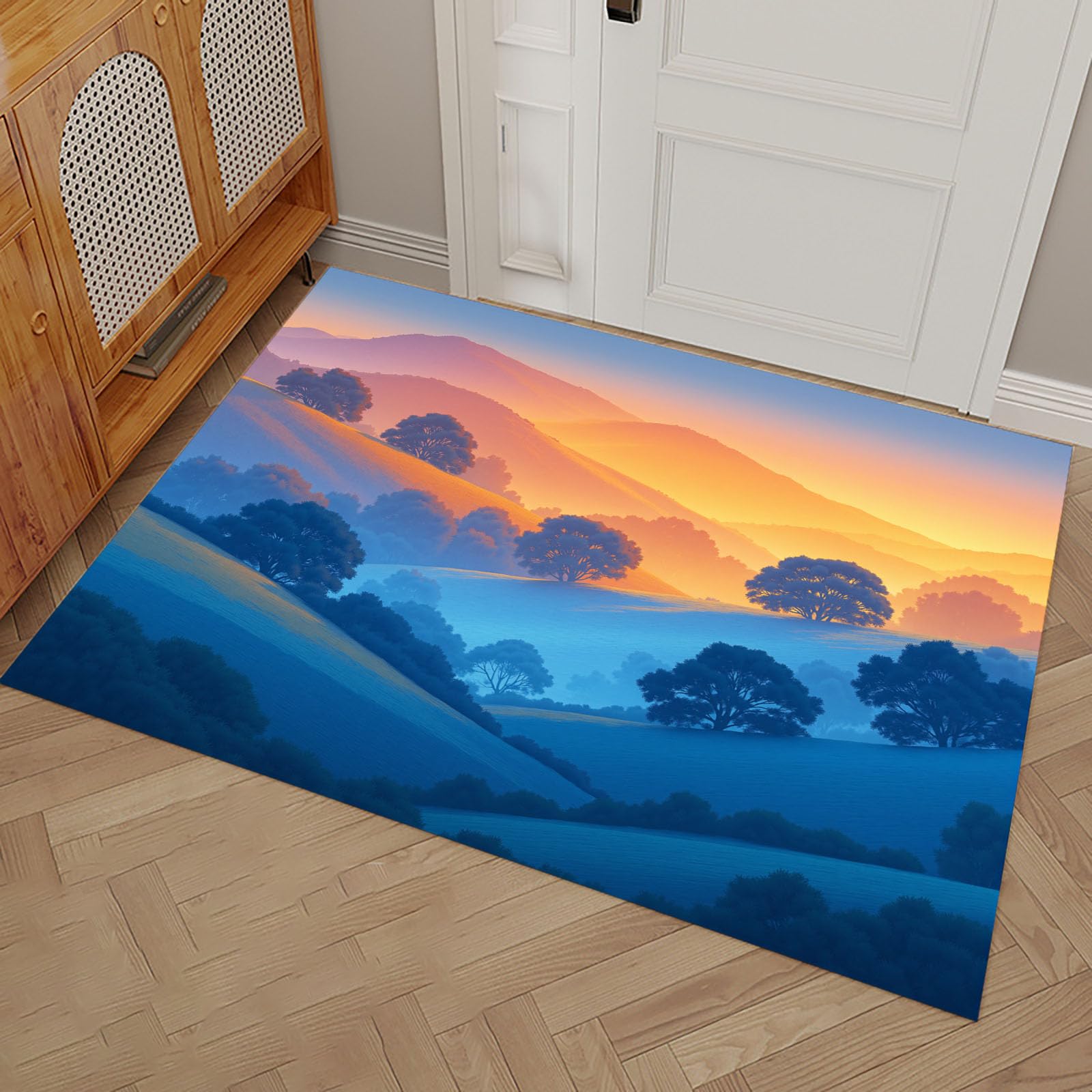 Paillasson à Profil Bas Lavable pour Résoudre les Blocages de Porte Tapis Orange