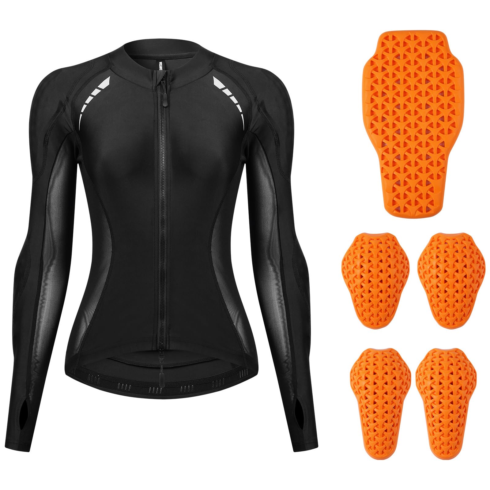 ARMAAN Giacca Da Moto Donna In Rete - Indumento Protettivo Softshell Certificato CE, Giacca Da Motocross Traspirante Con Protezioni, Maglia Imbottita Ad Alta Visibilità Per Motociclisti