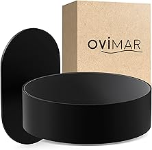 Kvitoya Hair Dryer Holder Stainless Steel Matt Black with Wall Mounting No Drilling with Hair Dryer Padding for Gluing Hair Dryer Holder in Bathroom Perfect Bathroom Accessories