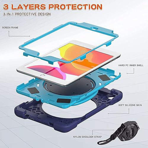 Vista 339 de Funda para iPad (A16) de 11 pulgadas 2025, Aslo para iPad 10 de 10.9 pulgadas 2022, funda resistente a prueba de golpes, soporte giratorio, soporte