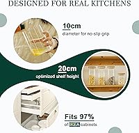 Vista 8 de LIBWYS Juego de tarros de vidrio de cocina con tapas de bambú para almacenamiento (1 unidad, 1.22 cuartos de galón), tarros de comida cuadrados