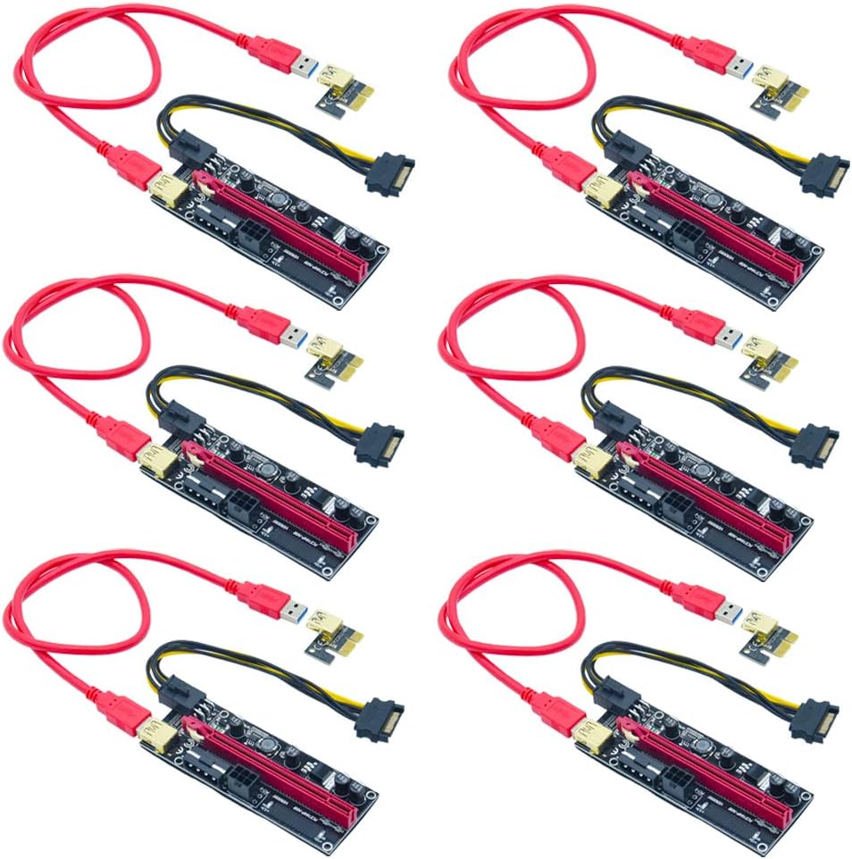 ๐ฅ Crazy Deals Artidux 6-Pack PCIE Riser VER 009S 1x to 16x Graphic Extension for GPU Mining USB Riser Adapter Card 60cm USB 3.0 Cable 4 Solid Capacitors, 6PIN Interface & Molex 3 Power Options (Fulfilled by Amazon) ๐ฅ Crazy Deals Artidux 6-Pack PCIE Riser VER 009S 1x to 16x Graphic Extension for GPU Mining USB Riser Adapter Card 60cm USB 3.0 Cable 4 Solid Capacitors, 6PIN Interface & Molex 3 Power Options (Fulfilled by Amazon)