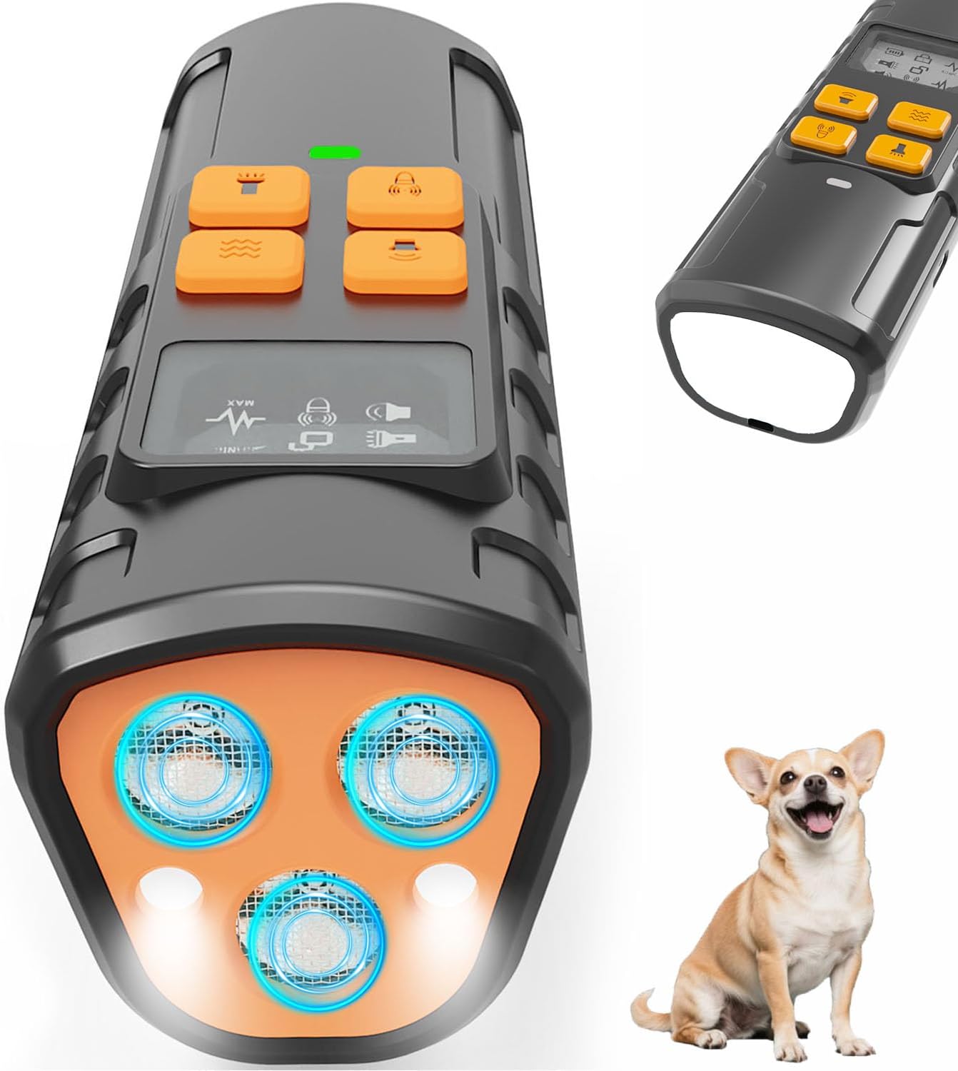 Dog Bark Deterrent - 2025 Triple Anti Bark Device Ultrasonic Strobe light Hybrid with 2 Modes, 6 IN 1 Humane Trainer, LCD Display, 50ft Range for Indoor Outdoor, Instantly Stop Neighbor's Dog Barking