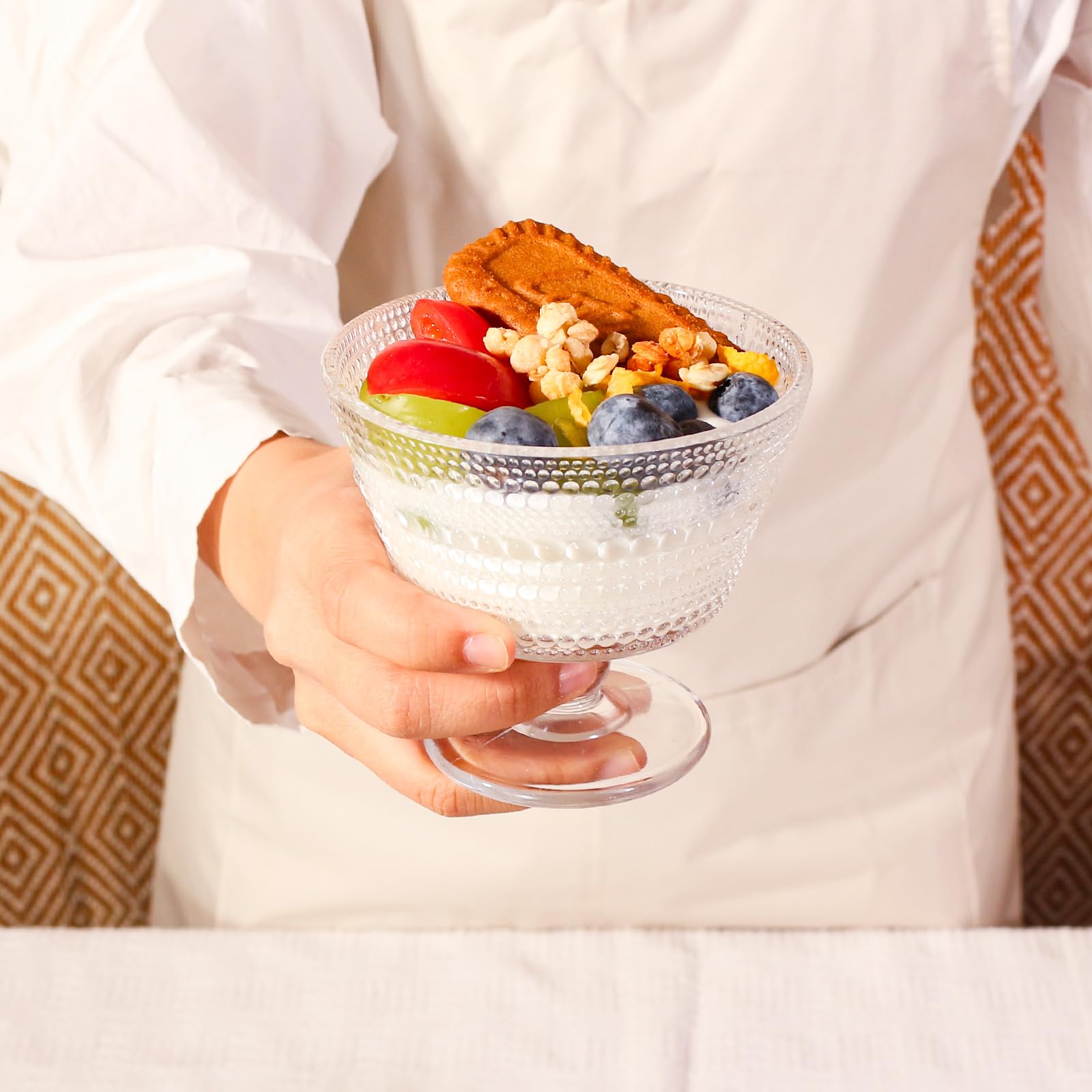 12 ciotole da dessert in vetro, 255,1 g, perfette per dessert, gelati, frutta, insalata, snack, cocktail, condimenti, triggle (12 pezzi)