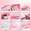 Pencil Case, Elementary School Students, Girls, Double-Sided Opening, Box Type, Magnetic Brush, Large Capacity, Includes Pencil Sharpener, Double-sided Pencil Holder, Sharpener, Double Password Lock,