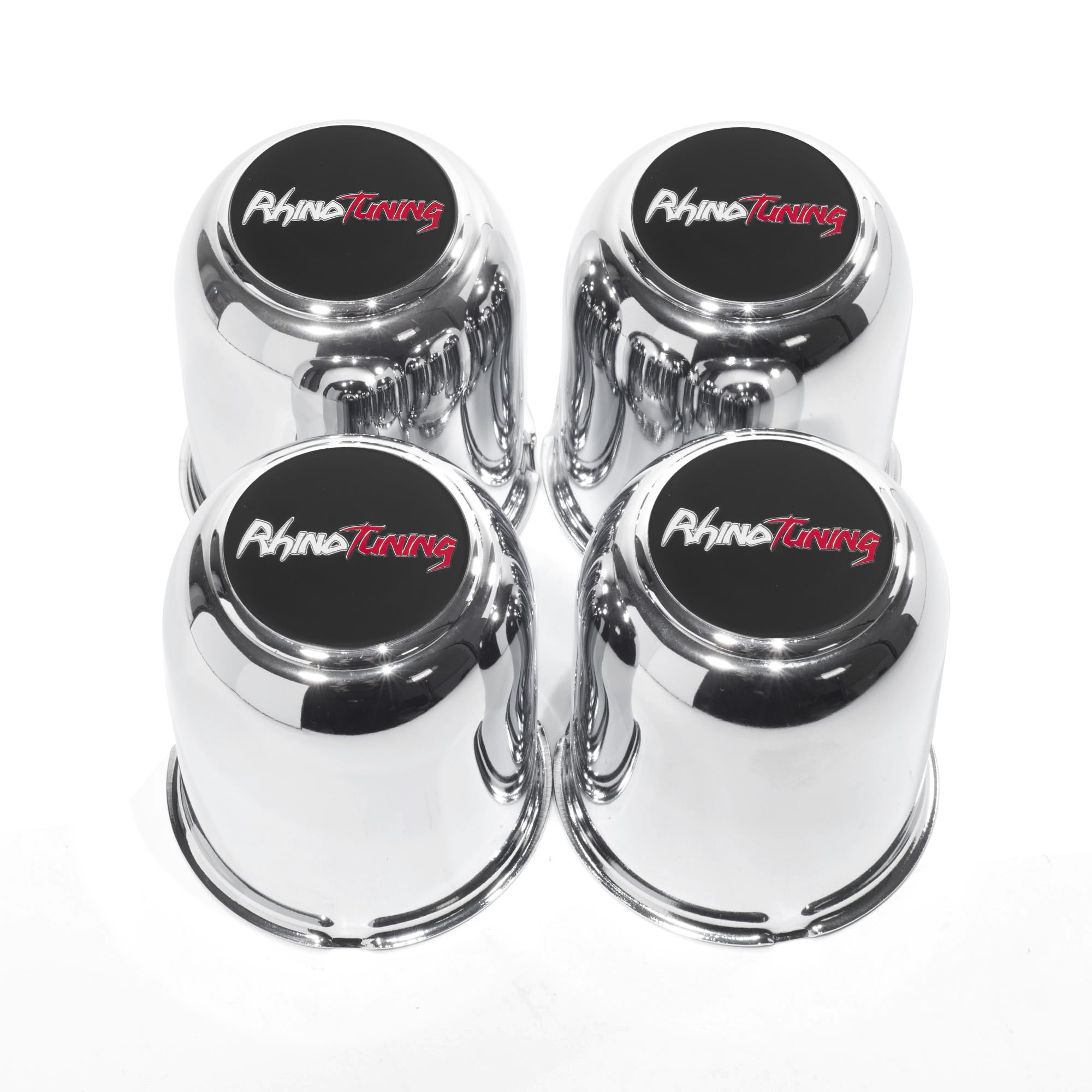 RhinoTuning 4 szt. 8 cm kołpaki środkowe ze stali węglowej do otworów środkowych 4,19 cala / 81 mm, chromowane nakładki na piasty, wysokość 8,9 cm