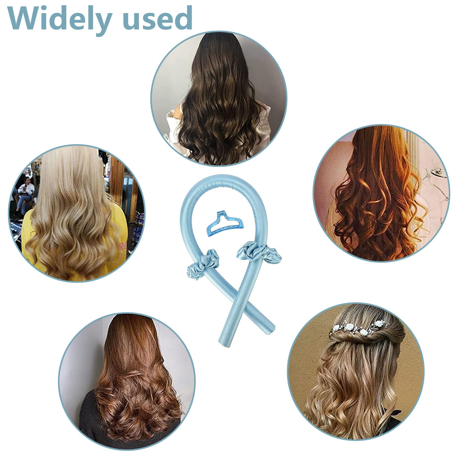Rizador Pelo Sin Calor,palo de pelo rizado sin calor,Rizadores de Pelo Sin Calor Para Cabello Largo,Rizadores de Ondas Con Diadema Suave Para Dormir,adecuado para cabello medio y largo (Azul) — view 6