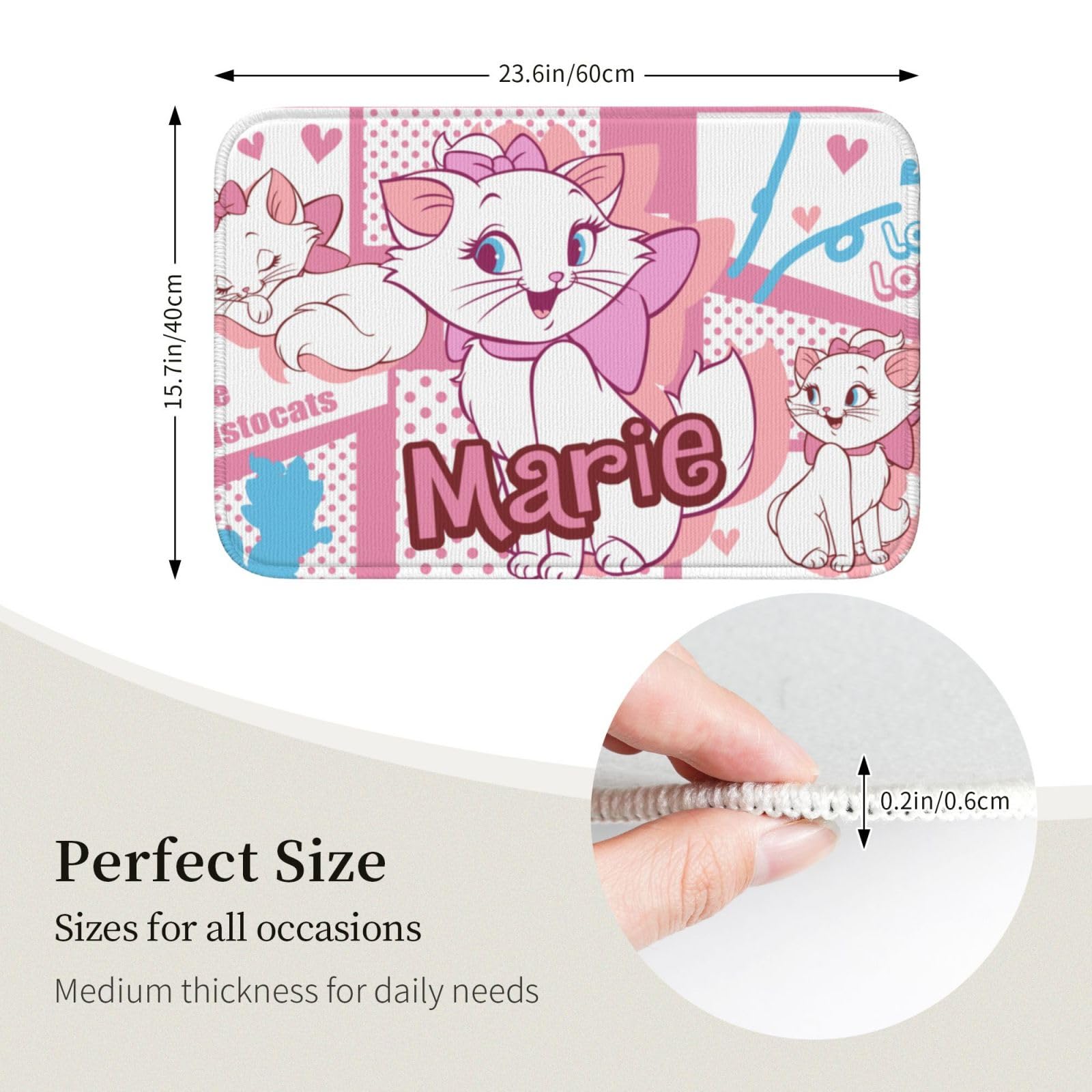 Amazon｜玄関マット マリーちゃん 猫 ネコ バスマット 足ふきマット