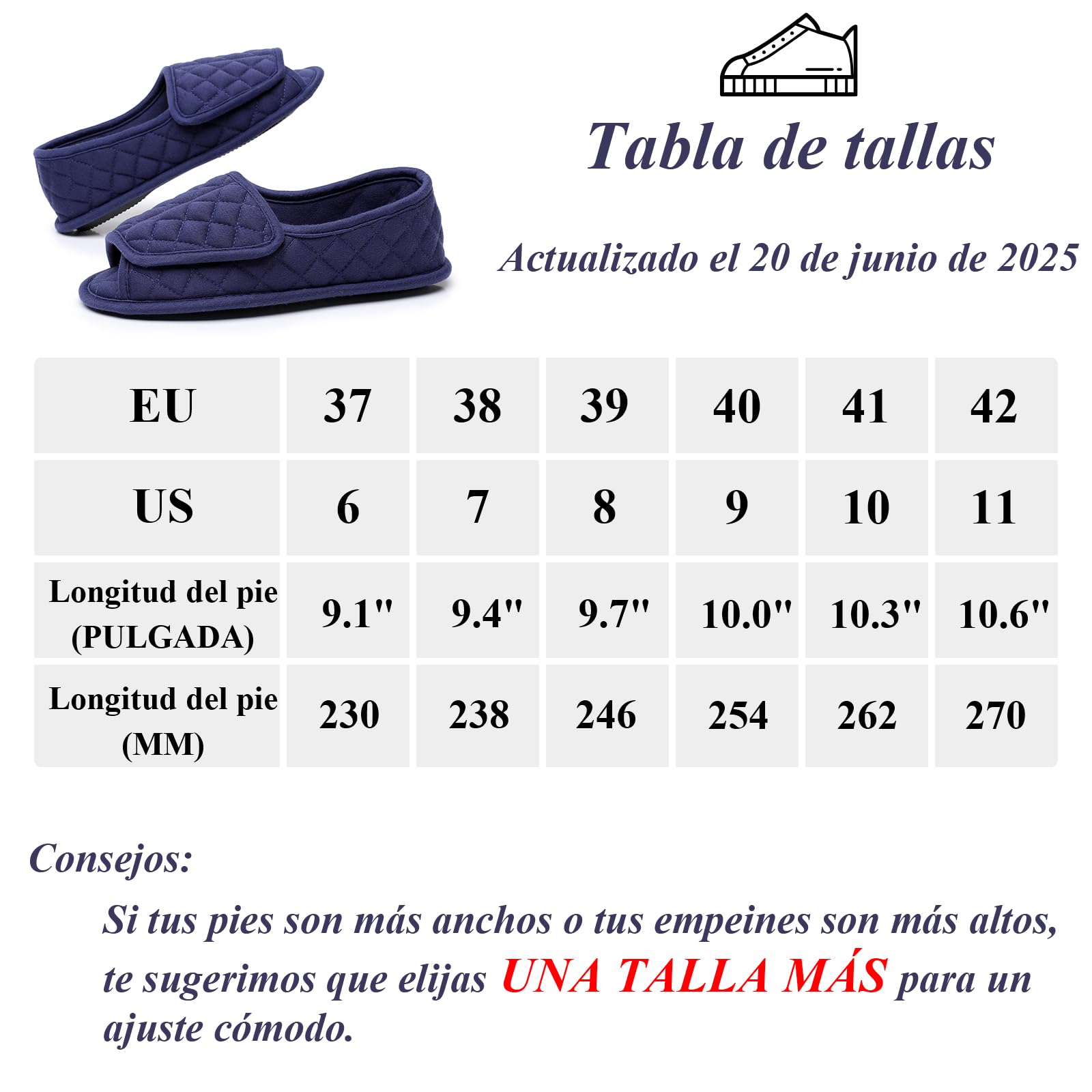 Git-up Zapatillas de casa de Espuma Viscoelástica para Mujer, Pantuflas Mujer con Ajustables Gancho y Bucle, Zapatos de Interior con Suela Antideslizante