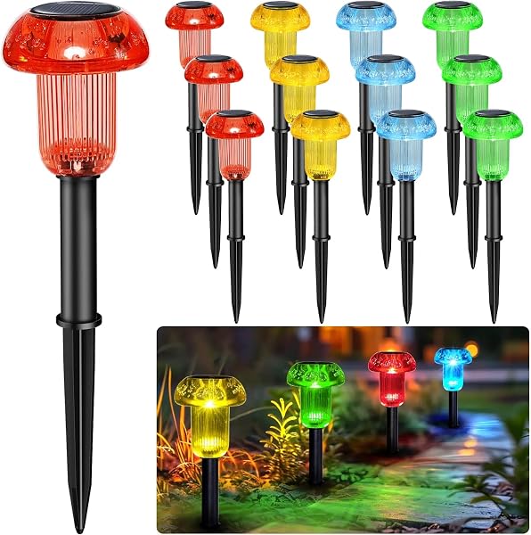LIANGLOME Luces solares de jardín 12 piezas