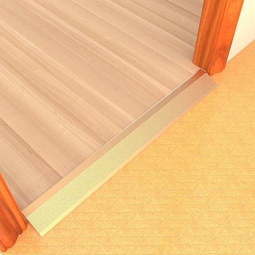 Miniatura 5 de Tira de transición de piso de aluminio de 4 pulgadas de ancho de madera a azulejo, rampas de umbral de 36 pulgadas para puertas, sillas de ruedas,
