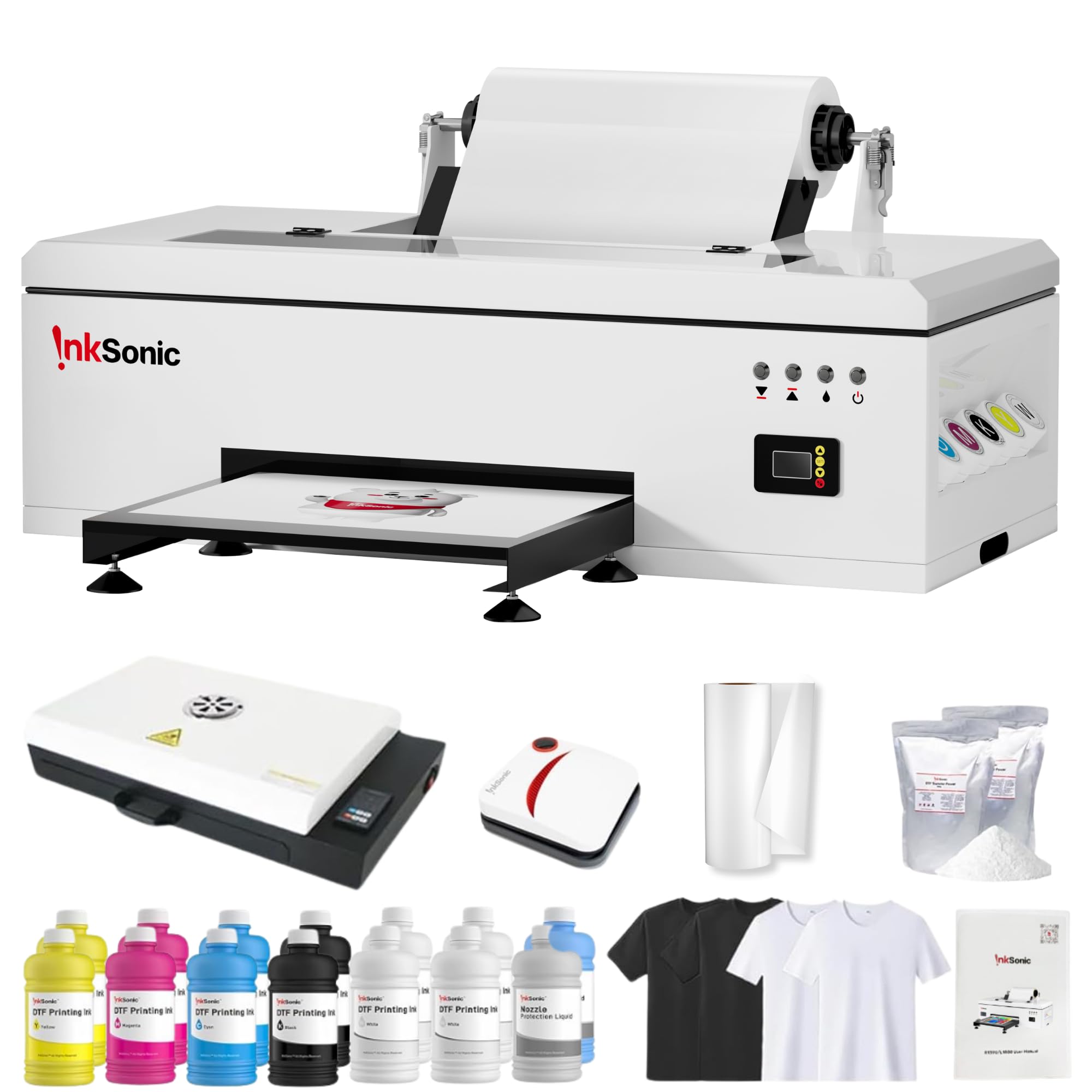 InkSonic R1390 DTF Printer, A3 T-Shirt Printing Machine with Oven Bundle, 13" width Apparel Printer, Direct to Film Heat Transfer, Commercial Custom Printing, T-Shirt Maker for Clothes Design, C13