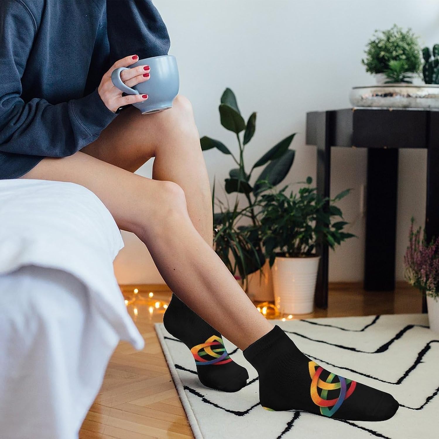 Triquetra Symbol Socks for Men Women 5 Pairs Ankle Socks