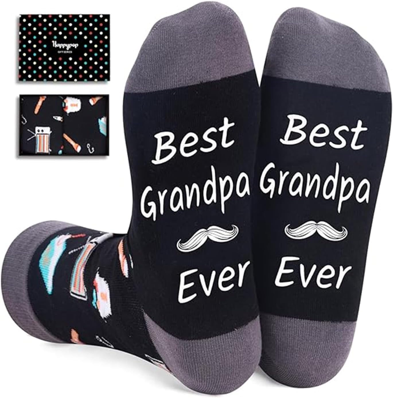 HAPPYPOP Family Gifts for Him - Gifts for Son Godfather Husband Dad, Novelty Socks for Men